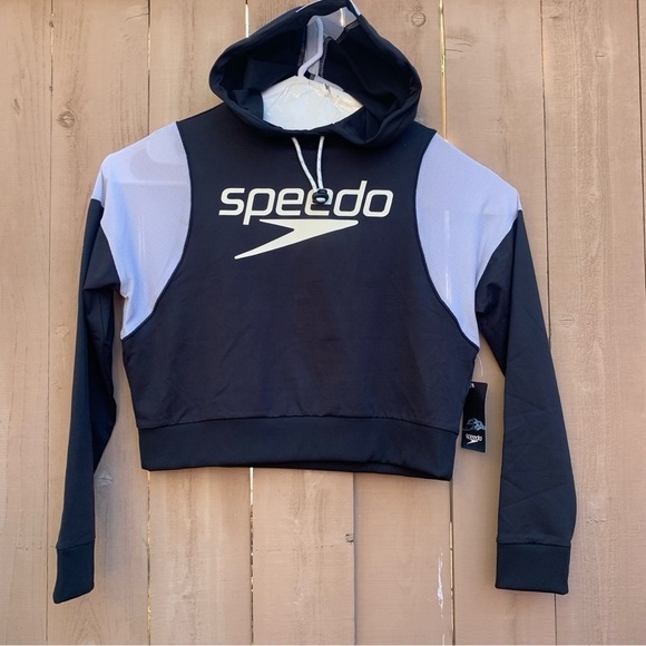 Speedo Women's Swimmer, lifeguard Vintage Cropped Hoodie Size MEDIUM NWT F87 - Picture 1 of 6